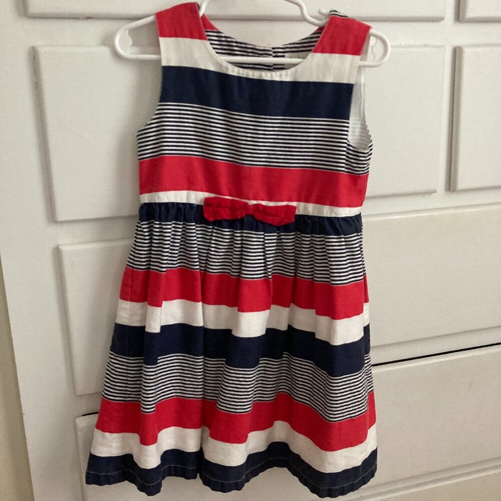 3T Red, White and Blue Striped Dress